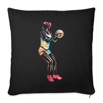Netball - Sofa pillowcase 17,3'' x 17,3'' (45 x 45 cm) - black - Front