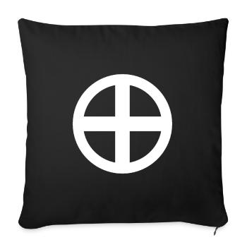 Japanischer Shimazu Clan Wappen weiß - Sofakissenbezug 45 x 45 cm - Schwarz - Vorne