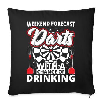 Dartboard - darts - Sofa pillowcase 17,3'' x 17,3'' (45 x 45 cm) - black - Front