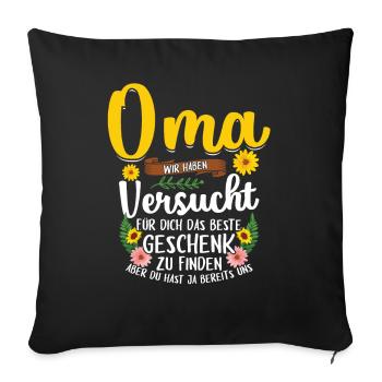 Oma Geschenk Geschenkidee Geburtstag - Sofakissenbezug 45 x 45 cm - Schwarz - Vorne