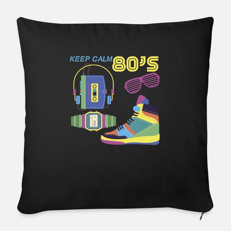 80er Jahre 80er Mode 80er Outfit 80er - Sofakissenbezug 45 x 45 cm - Schwarz