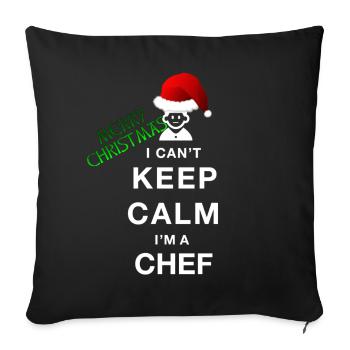 Drôle de Noël drôle de Noël, Chef Chef - Housse de coussin décorative 45 x 45 cm - noir - Devant