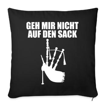 Dudelsack Spieler Sack Lustiger Spruch Geschenk - Sofakissenbezug 45 x 45 cm - Schwarz - Vorne