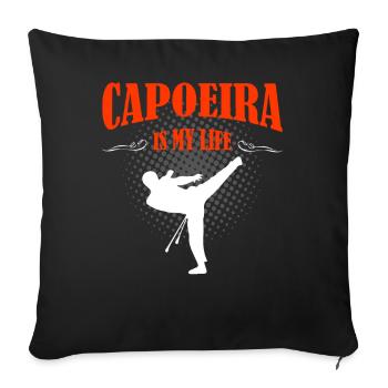 Capoeira - Housse de coussin décorative 45 x 45 cm - noir - Devant