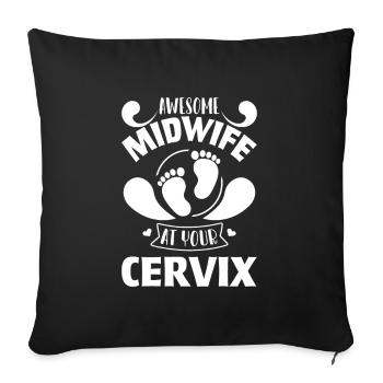 sage-femme - Housse de coussin décorative 45 x 45 cm - noir - Devant