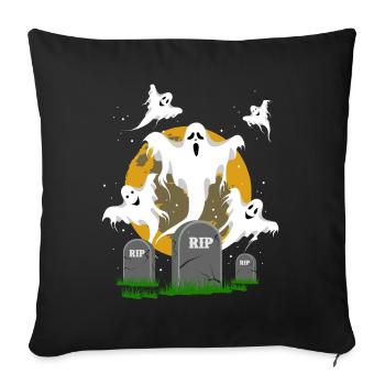 Fantômes d'Halloween - Housse de coussin décorative 45 x 45 cm - noir - Devant