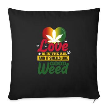 Rasta Weed - Housse de coussin décorative 45 x 45 cm - noir - Devant