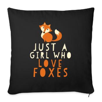 Juste une fille qui aime les renards - Housse de coussin décorative 45 x 45 cm - noir - Devant