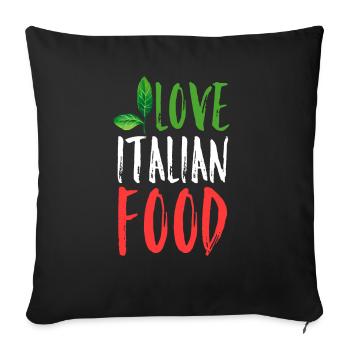 L'amour de la cuisine italienne - Housse de coussin décorative 45 x 45 cm - noir - Devant