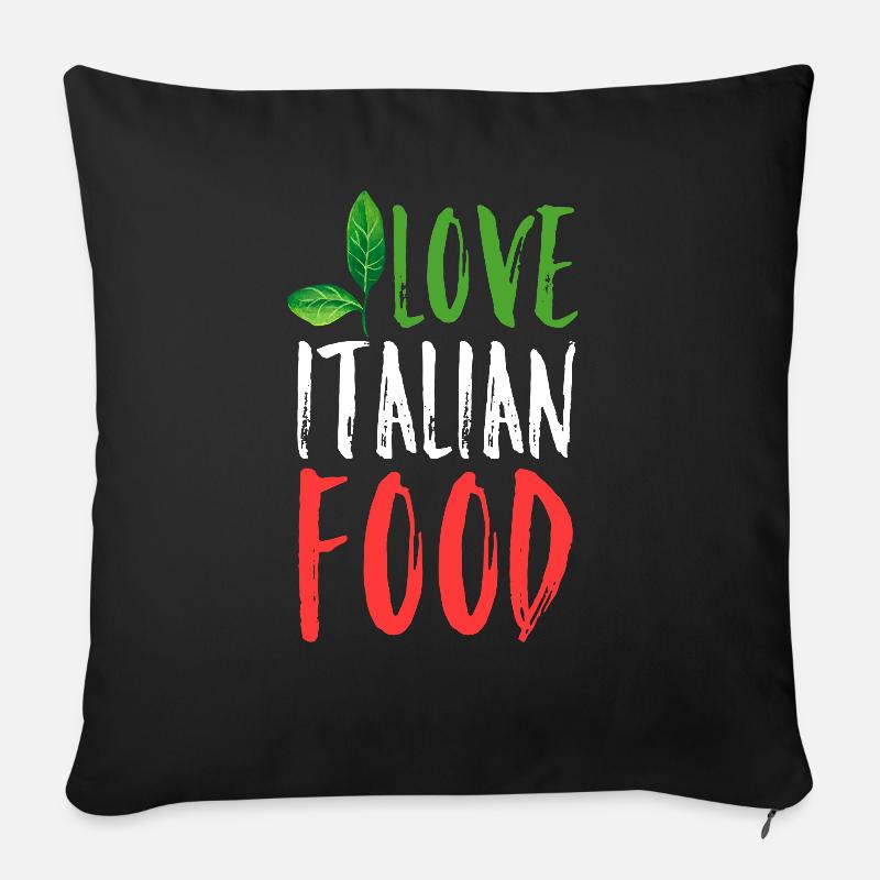 Italienische Küche Liebe - Sofakissenbezug 45 x 45 cm - Schwarz