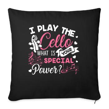 Violoncelle Je joue du violoncelle - Housse de coussin décorative 45 x 45 cm - noir - Devant