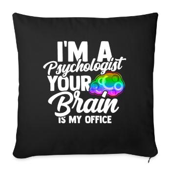 Psychology brain anthropology Freud therapist - Sofa pillowcase 17,3'' x 17,3'' (45 x 45 cm) - black - Front