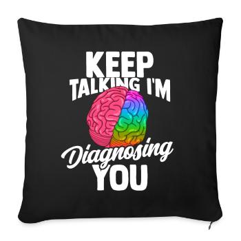 Psychologist Therapist Doctor Psyche Freud - Sofa pillowcase 17,3'' x 17,3'' (45 x 45 cm) - black - Front
