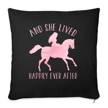 Équitation équestre poney équestre cadeau équestre - Housse de coussin décorative 45 x 45 cm - noir - Devant