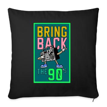 90s 90s costume 90s outfit 90s fashion - Sofa pillowcase 17,3'' x 17,3'' (45 x 45 cm) - black - Front
