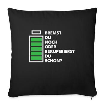 Elektroauto E-Auto Akku Rekuperieren Geschenk - Sofakissenbezug 45 x 45 cm - Schwarz - Vorne