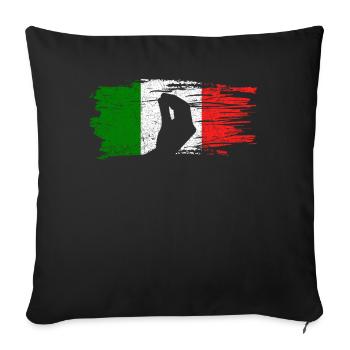 Italienische Handgeste Capisci Italien Flagge - Sofakissenbezug 45 x 45 cm - Schwarz - Vorne