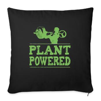 Vegan bodybuilding - Sofa pillowcase 17,3'' x 17,3'' (45 x 45 cm) - black - Front