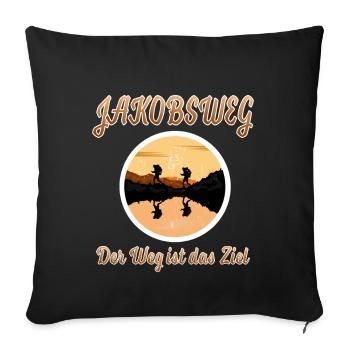Jakobsweg der weg ist das ziel - Sofakissenbezug 45 x 45 cm - Schwarz - Vorne