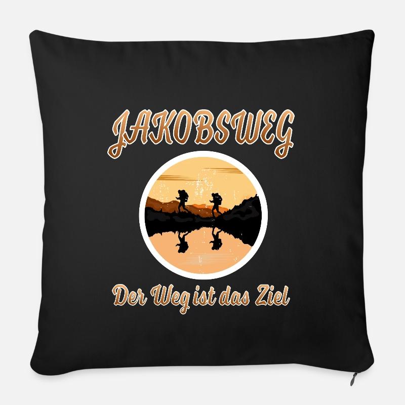 Jakobsweg der weg ist das ziel - Sofakissenbezug 45 x 45 cm - Schwarz