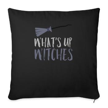 Witch broom witch gift - Sofa pillowcase 17,3'' x 17,3'' (45 x 45 cm) - black - Front