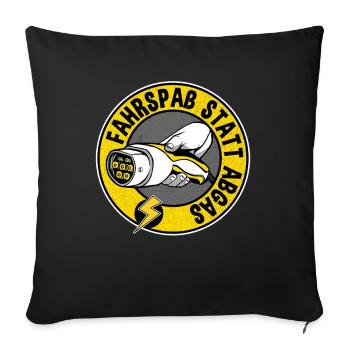 Electric car funny gift e-car electric mobility - Sofa pillowcase 17,3'' x 17,3'' (45 x 45 cm) - black - Front