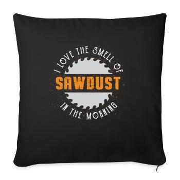 Sawdust In the morning lumberjack saw - Sofa pillowcase 17,3'' x 17,3'' (45 x 45 cm) - black - Front