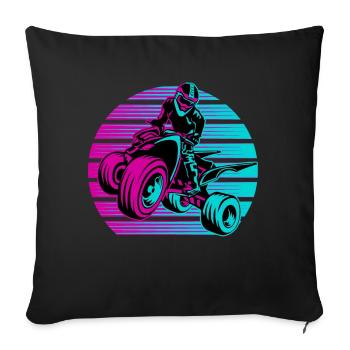 Quad Rider Offroad Biker ATV Vintage - Sofa pillowcase 17,3'' x 17,3'' (45 x 45 cm) - black - Front