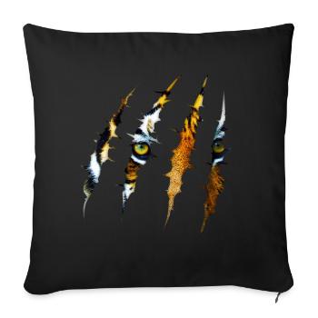 tiger - Sofa pillowcase 17,3'' x 17,3'' (45 x 45 cm) - black - Front