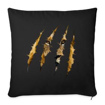 lion - Sofa pillowcase 17,3'' x 17,3'' (45 x 45 cm) - black - Front
