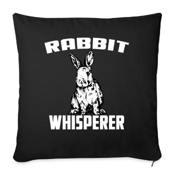 Rabbit Whisperer - Sofakissenbezug 45 x 45 cm - Schwarz - Vorne