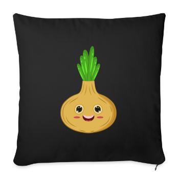 onion - Sofa pillowcase 17,3'' x 17,3'' (45 x 45 cm) - black - Front