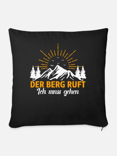 Berge Edelweiß Bergrettung - Sofakissenbezug 45 x 45 cm - Schwarz