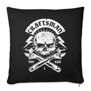 Craftsman logo badge - Sofa pillowcase 17,3'' x 17,3'' (45 x 45 cm) - black - Front