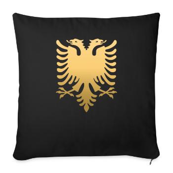 D’or Albanie Eagle Shirt Albania Pays Cadeau - Housse de coussin décorative 45 x 45 cm - noir - Devant