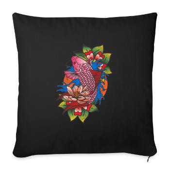 Tattoo tattooed tattoos tattoo koi gift - Sofa pillowcase 17,3'' x 17,3'' (45 x 45 cm) - black - Front