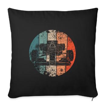 Rennwagen vintage - Sofakissenbezug 45 x 45 cm - Schwarz - Vorne