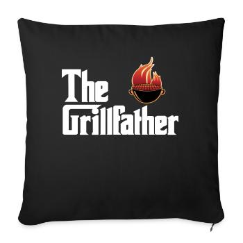 Griller BBQ Grillmeister Steak Saucisse de saison pour griller - Housse de coussin décorative 45 x 45 cm - noir - Devant