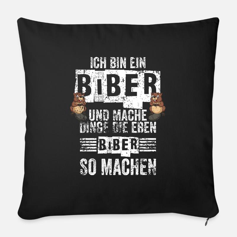 Biber Nagetier Biberliebhaber Geschenk - Sofakissenbezug 45 x 45 cm - Schwarz