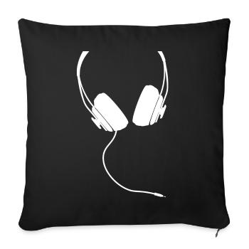 headphone - Sofa pillowcase 17,3'' x 17,3'' (45 x 45 cm) - black - Front