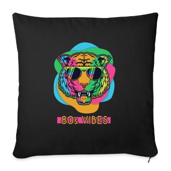 80's Vibes Retro Tiger 80s Vintage Party Cool - Sofa pillowcase 17,3'' x 17,3'' (45 x 45 cm) - black - Front
