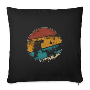 Hunter hunting hunting dog vintage - Sofa pillowcase 17,3'' x 17,3'' (45 x 45 cm) - black - Front
