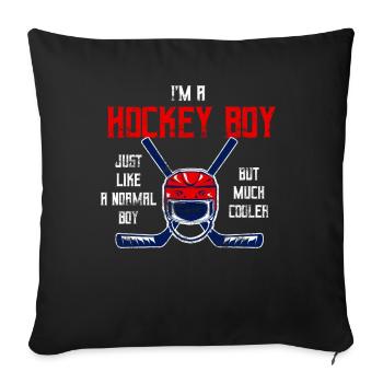 Hockey Boy Ice Hockey Player Boy Son Winter - Sofa pillowcase 17,3'' x 17,3'' (45 x 45 cm) - black - Front