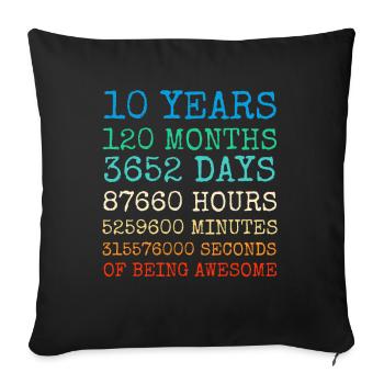Youth Birthday10Years Vintage Retro Gift - Sofa pillowcase 17,3'' x 17,3'' (45 x 45 cm) - black - Front