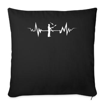 Mon Jonglage Heart Beat Tee Shirt Heartbeat - Housse de coussin décorative 45 x 45 cm - noir - Devant
