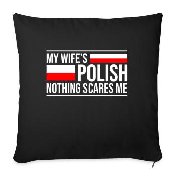 Cadeau d'anniversaire de mariage de l'épouse - Housse de coussin décorative 45 x 45 cm - noir - Devant