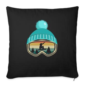 Snowboard Snowboard Snowboarder cadeau - Housse de coussin décorative 45 x 45 cm - noir - Devant