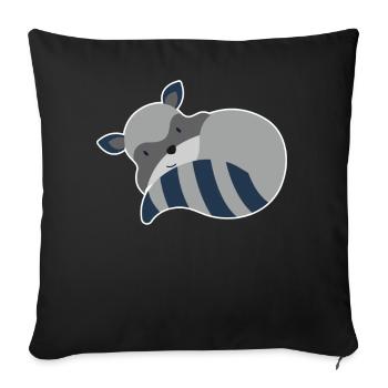 Raccoon cute animals raccoons raccoons - Sofa pillowcase 17,3'' x 17,3'' (45 x 45 cm) - black - Front