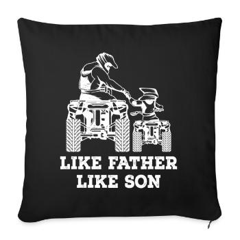 Cadeau de fête des pères Quad père et fils - Housse de coussin décorative 45 x 45 cm - noir - Devant