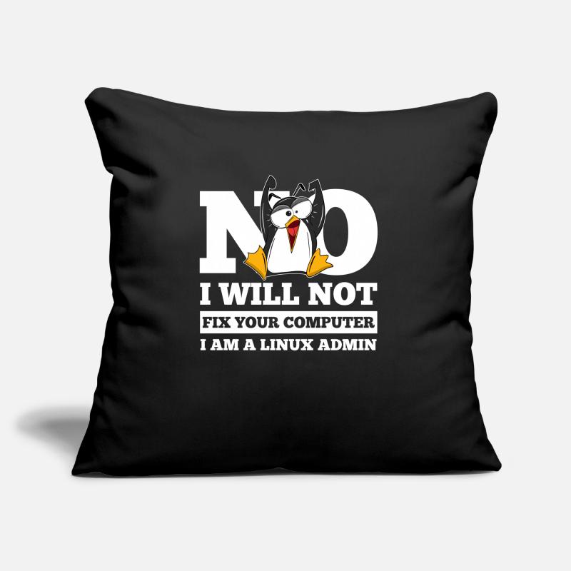 Correction de l'ordinateur Linux SysAdmin Hacker Coder Penguin Housse de coussin décorative 45 x 45 cm